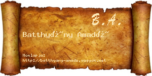 Batthyány Amadé névjegykártya